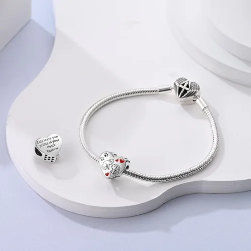 Vista 2 de MULA Dijes de plata de ley 925 para pulseras y collares, lindos gatos, perros, elefantes, animales, familia, cuentas, colgantes, joyería para mujer