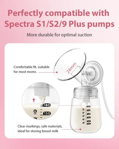 Vista 7 de Piezas de bomba compatibles con Spectra S1/S2/9 Plus, 2 válvulas de pico de pato y 2 bridas de 0.591 in (no accesorios Spectra originales)
