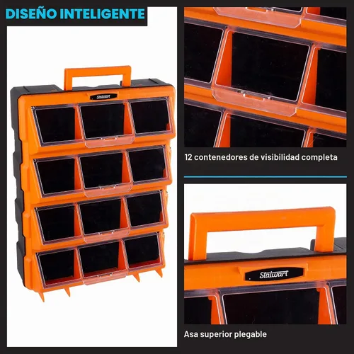 Vista 3 de Stalwart Cajones de almacenamiento de plástico para organización de garaje
