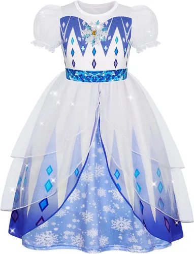 Vista 15 de Ropa de Disfraz de Princesa para Niñas Cumpleaños Fiesta Elegante Disfraz de Halloween Vestidos de Princesa para Niños Pequeños Rosa