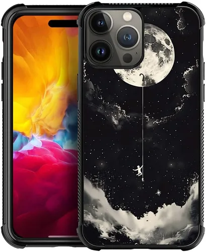 Vista 43 de CARLOCA Funda compatible con iPhone 15, increíble patrón de luz espacial nebulosa para niñas y niños, ultra protección, a prueba de golpes