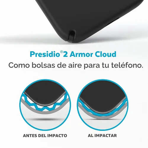 Vista 6 de Speck Presidio2 Pro + MagSafe - Funda para iPhone 14 Plus con revestimiento Microban (negro/negro/blanco)