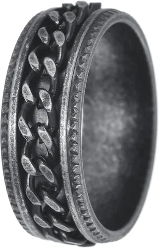 Vista 9 de Anillos giratorios para hombres y mujeres, anillos de ansiedad para hombres, anillos de cadena para adultos, anillos de titanio y acero
