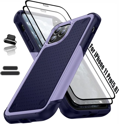 Vista 9 de Funda resistente para Apple iPhone 11 Pro de 5.8 pulgadas, 4 esquinas con bolsas de aire [protección contra caídas de 12 pies], agarre texturizado