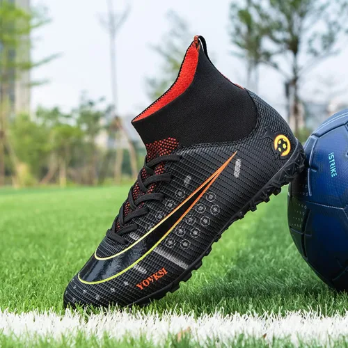 Vista 3 de Botas de fútbol para hombre Turf Hightop TF zapatos de fútbol profesionales para interiores y exteriores