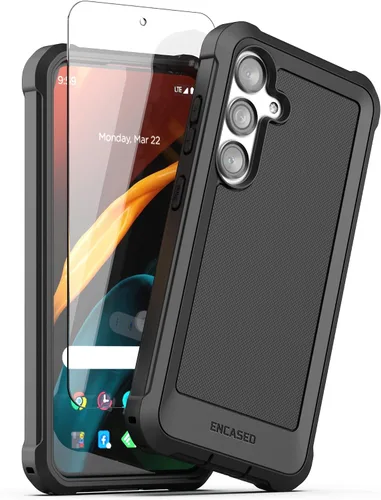 Vista 4 de Encased Funda protectora de cuerpo completo 2 en 1 con funda diseñada para Samsung Galaxy S24 (2024), con protector de pantalla y soporte