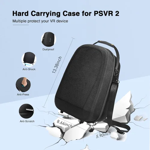 Vista 4 de igrl Carrying Case for PSVR2, Hard Shell Case Bag Compatible with PlayStation5 VR2 Headsets and Touch Controllers Accessories, Included PS VR2 Lens