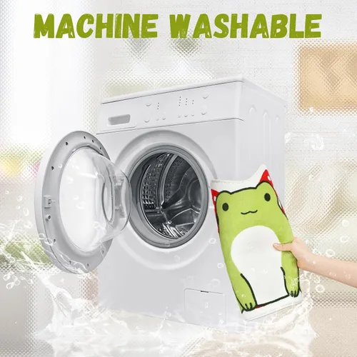 Vista 6 de Timgle Tapete de baño con diseño de rana, 23.6 x 16 pulgadas, antideslizante, absorbente, suave, lavable, grueso, lavable a máquina, tapete de hongo