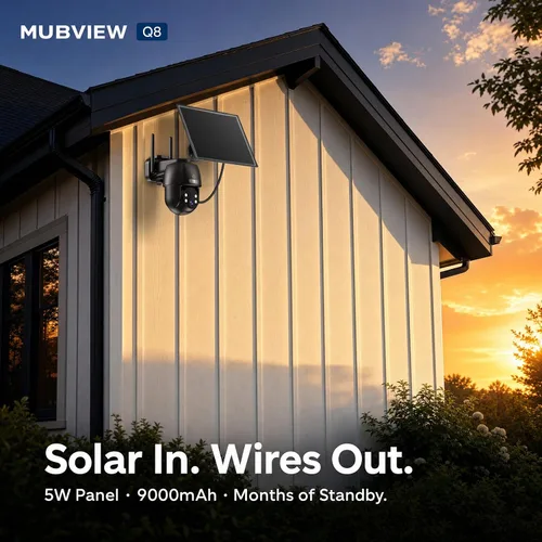 Vista 7 de MUBVIEW Cámara de seguridad inalámbrica para exteriores con grabación