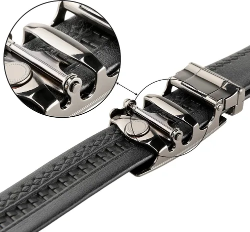 Vista 4 de Bluecell 2pcs aleación sólida hebilla automática trinquete cuero cinturón 35MM hebilla para hombres