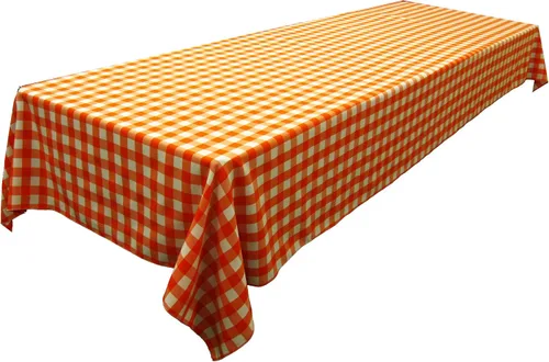 Vista 22 de LA Linen Mantel rectangular de poliéster Gingham a cuadros 60 por 84 pulgadas, blanco y verde oscuro