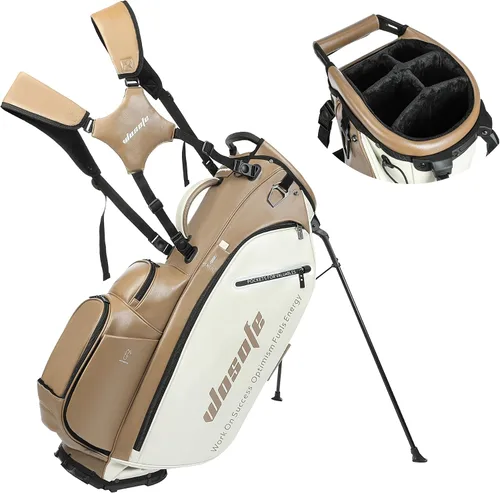 Vista 15 de WOSOFE 14-Way Golf Stand Bag, PU Leather Golf Bag with Full-Length Dividers