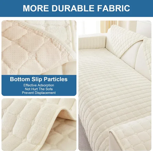 Vista 4 de MIFXIN Fundas para reposabrazos, funda de terciopelo antideslizante para sofá, protector de muebles para sofá de 3 plazas, sofá biplaza reclinable