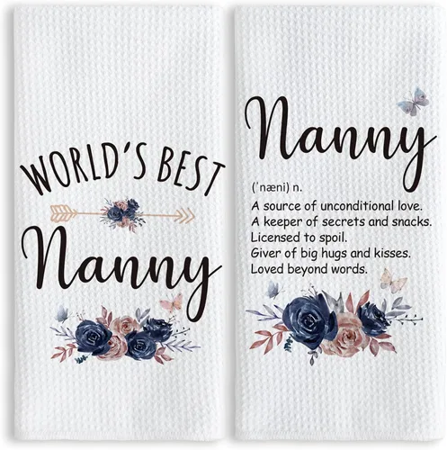 Vista 7 de TNUW Best Grandma - Toallas de cocina de 16 x 24 pulgadas, la mejor flor de Abuela del mundo, suave y absorbente, toalla de cocina, toallas de mano