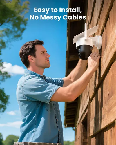 Vista 3 de Cámara de seguridad solar celular celular 4G LTE inalámbrica para exteriores, cámara 2K no necesita WiFi con tarjeta SIM, vista completa de 360°