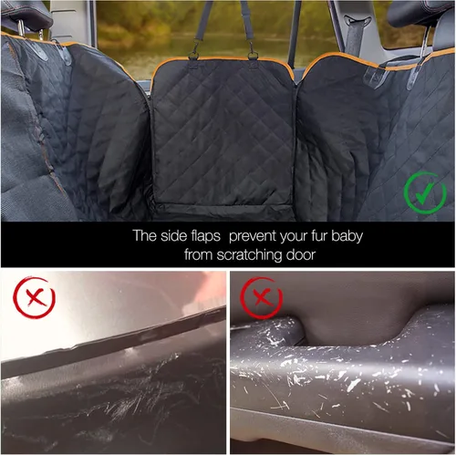 Vista 5 de Funda de asiento de perro para camiones con ventana de malla, hamaca 100% impermeable para asiento trasero de camión, lavable a máquina, funda