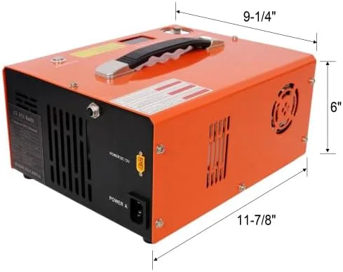 Vista 2 de 【LuckyNote】Compresor de aire PCP, compresor PCP portátil de 4500PSI con convertidor integrado, parada automática DC12V/AC120V bomba de compresor