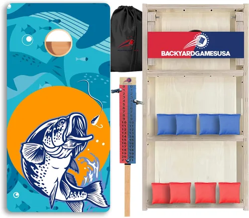 Vista 7 de CornholeGamesUSA Pro - Juego de tablas de Cornhole Fabricado en Estados Unidos Abedul báltico 3/4 Sin rebote Patas triples gruesas Dos