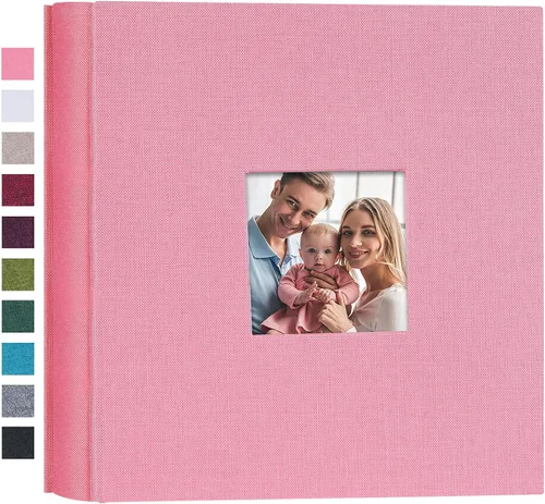 Vista 34 de Mublalbum Álbum de fotos pequeño de 4 x 6 pulgadas, 100 fotos, cubierta de lino, libro de fotos con bolsillos horizontales para boda, aniversario