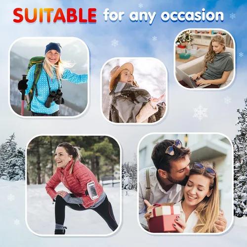 Vista 6 de Refeel 5 Pairs Knee High Socks for Women Boot Black Long Thick Warm Winter Socks Support For Hiking,Work