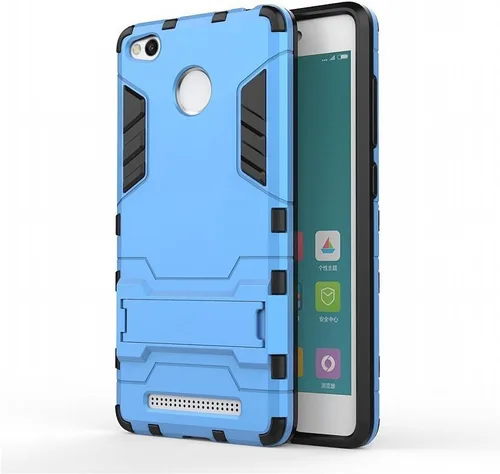 Vista 2 de Shockproof con función atril Feature Caso para Xiaomi Redmi 3/Redmi 3 Pro (5 inch) híbrido de doble capa Armor Defender Protective Cover, Azul