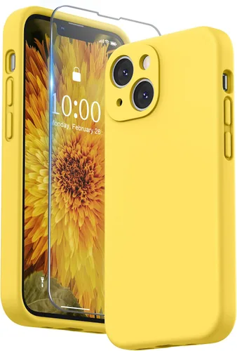 Vista 16 de SURPHY Funda compatible con iPhone 13 Mini con protector de pantalla, (protección de cámara y forro de microfibra suave), funda de silicona líquida