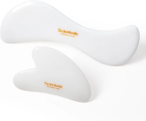 Vista 19 de Scienlodic Gua Sha - Herramienta de masaje con mango (resina), herramienta de raspado Guasha más grande para masaje de espalda, cuello, cara