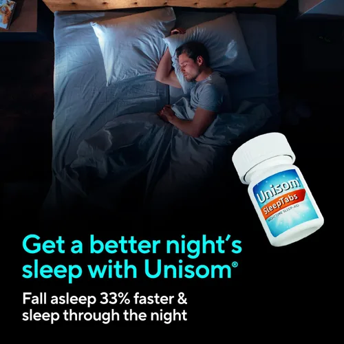 Vista 11 de Unisom SleepTabs, Ayuda nocturna para dormir, succinato de doxilamina, 48 tabletas