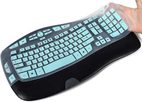 Vista 12 de CaseBuy Funda para teclado compatible con Logitech K350 MK550 MK570, accesorios de teclado inalámbrico Wave K350 MK550, protector de silicona
