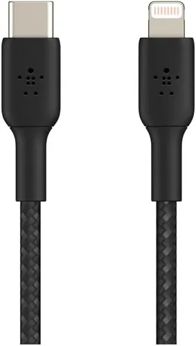 Vista 3 de Belkin BoostCharge - Cable USB C a Lightning trenzado de nailon de 3.3 pies/1M, con certificación MFi de 18 W con Entrega de Energía, cable de carga