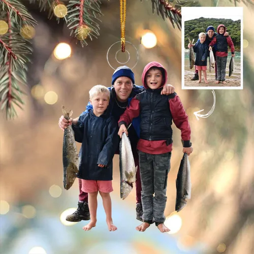Vista 21 de Adorno personalizado para tu foto, adorno de mica con foto personalizada, adorno de Navidad familiar, adorno de Navidad familiar personalizado