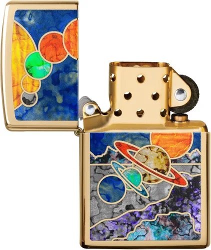 Vista 4 de Encendedores Zippo espaciales Fusión de latón pulido
