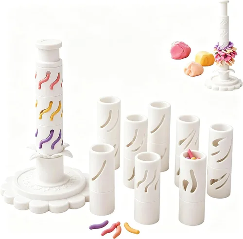 Vista 9 de Modular Clay Bloom Maker, Reusable Press Mold for Polymer and Clay Pink