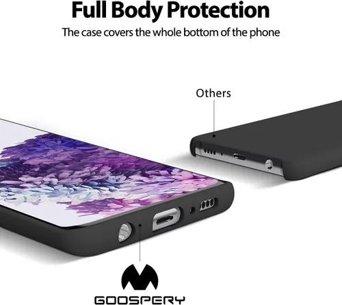 Vista 3 de GOOSPERY Funda de silicona líquida para Samsung Galaxy S10 Plus (2019) 6.4 pulgadas Jelly Rubber Bumper Case con forro de microfibra suave - Negro
