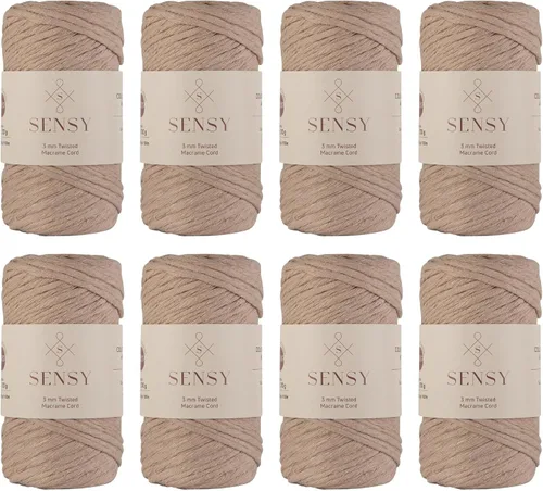 Vista 44 de Sensy - Cuerda de macramé prémium de 0.118 in, 109 yardas, 100% algodón, una hebra torcida, cuerda de macramé, hilo de algodón para macramé, hilo