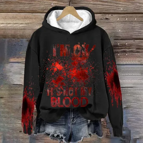 Vista 5 de Sudadera con capucha para mujer, sudadera con capucha para mujer, casual, manga larga, suave, impresa, cordón, larga para mujer