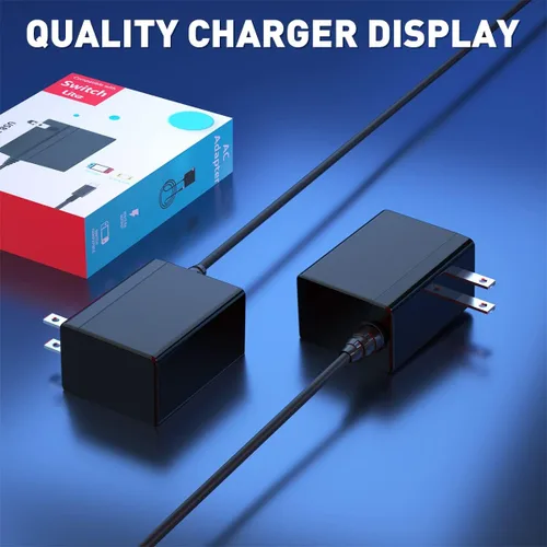 Vista 6 de Cargador para Nintendo Switch y Switch Lite y Switch OLED, compatible con Nintendo Switch TV Dock Mode Adaptador de fuente de alimentación CA, cable