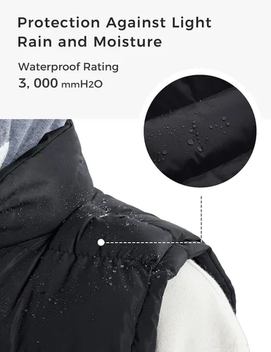 Vista 4 de ZSHOW - Chaleco de invierno con capucha extraíble y acolchado para hombre