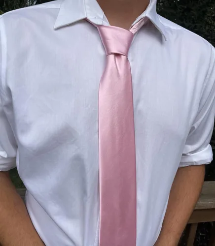 Vista 461 de tiemart Corbata de color sólido para hombre Longitud estándar