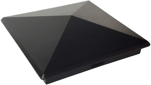 Vista 29 de Tapa de aluminio en forma piramidal para postes de madera, color negro (4 unidades)