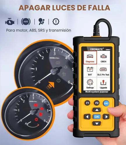 Vista 3 de Escáner OBD2 con transmisión ABS SRS, restablecer luces de falla Compruebe el lector de código del motor con funciones OBDII completas Prueba