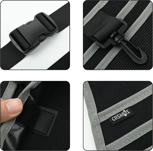 Vista 3 de Cosmos Bolsa de herramientas para la cintura, cinturón de herramientas, organizador de herramientas de mano, bolsa ajustable para cinturón