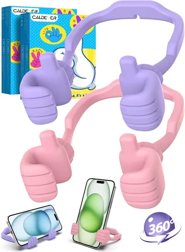 Vista 14 de CALDEVER Rellenos de Calcetín para Adolescentes Niños Niñas Adultos Soporte para Teléfono Celular Patentado Paquete de 2 Soporte Perezoso Thumbs Up
