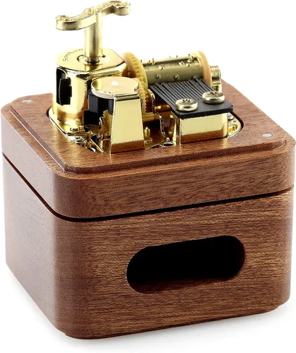 Vista 7 de SOFTALK Caja de música de madera con sonido de 18 notas, cajas musicales enrolladas, regalos para Navidad, cumpleaños, día de San Valentín