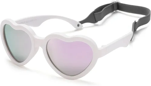 Vista 8 de Gafas de sol polarizadas flexibles en forma de corazón para bebés con correa ajustable para niños pequeños y bebés de 0 a 24 meses B9*