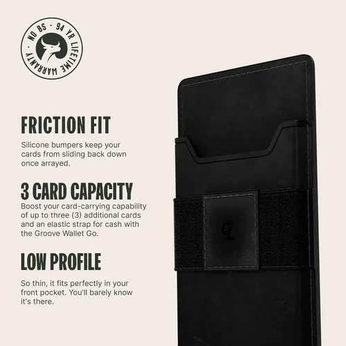 Vista 10 de Groove Life Groove Wallet Go - Soporte para tarjetas de crédito con tecnología de microsucción intercambiable minimalista para hombre con Magsafe