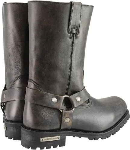 Vista 7 de Milwaukee Leather MBM9005 - Botas de motocicleta con arnés de punta cuadrada clásica de 11 pulgadas para hombre