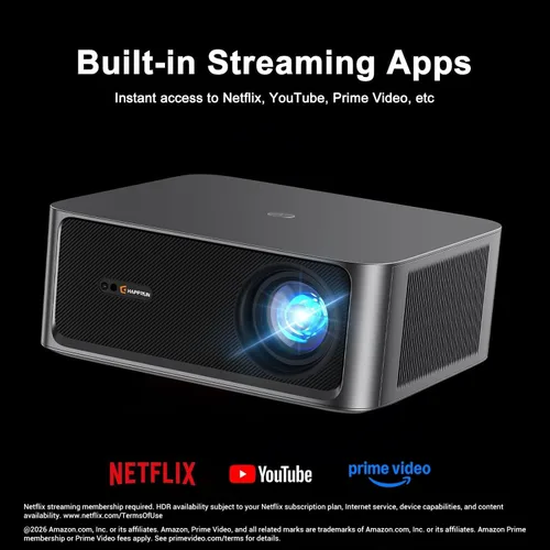 Vista 11 de Proyector inteligente para exteriores HAPPRUN 2500 ANSI, 4K, enfoque Negro
