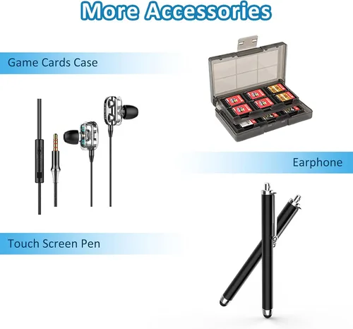 Vista 5 de HEYSTOP Switch Accessories Bundle 27 in 1 Compatible with Nintendo Switch Gift Kit with Carrying Case Dockable Protective Case Cover Screen