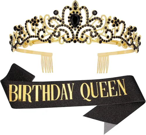 Vista 23 de COCIDE Kit de tiara y coronas plateadas de cumpleaños, tiara plateada, corona, banda, diadema de diamantes de imitación, banda con purpurina para 1